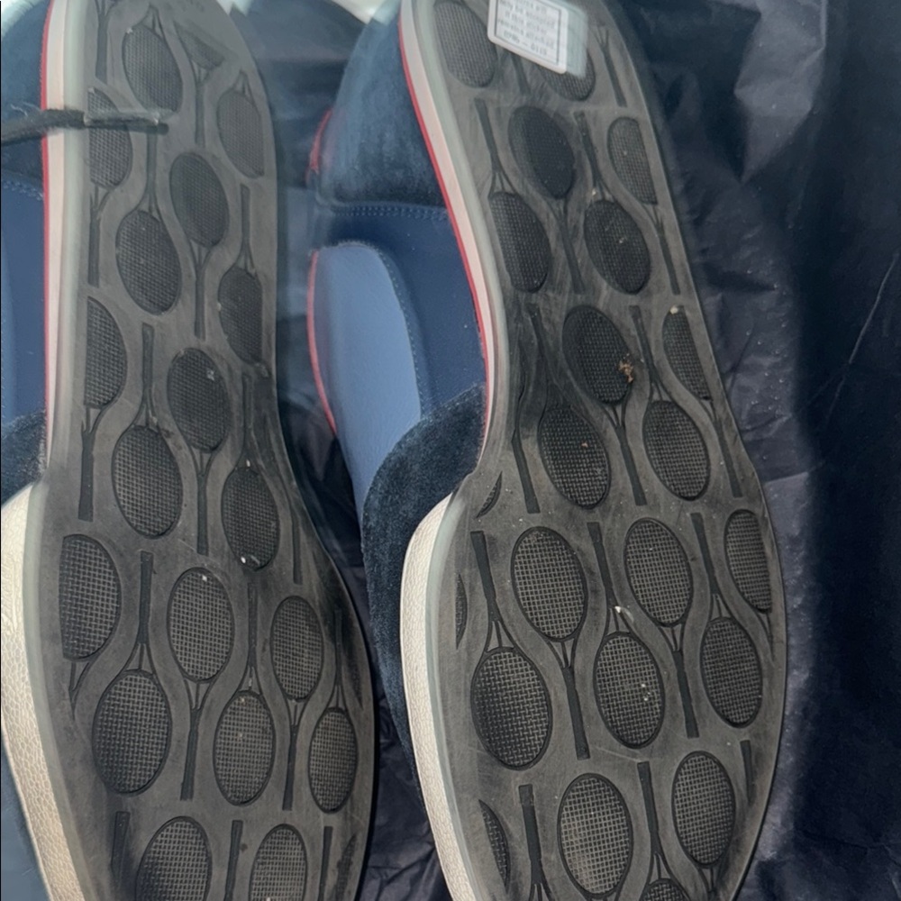 Men's Blue and Red Leather Sneakers NWT - Picture 8 of 8